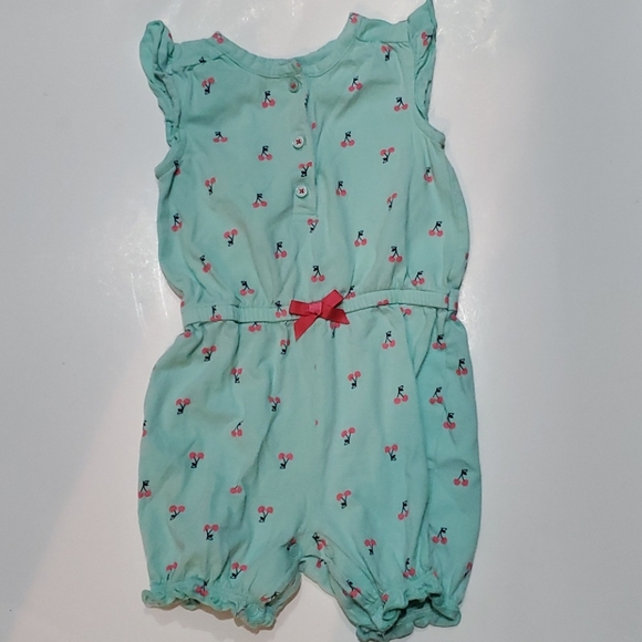 Summer Cherry Ruffled Romper Onsie-18M - Picture 2 of 8